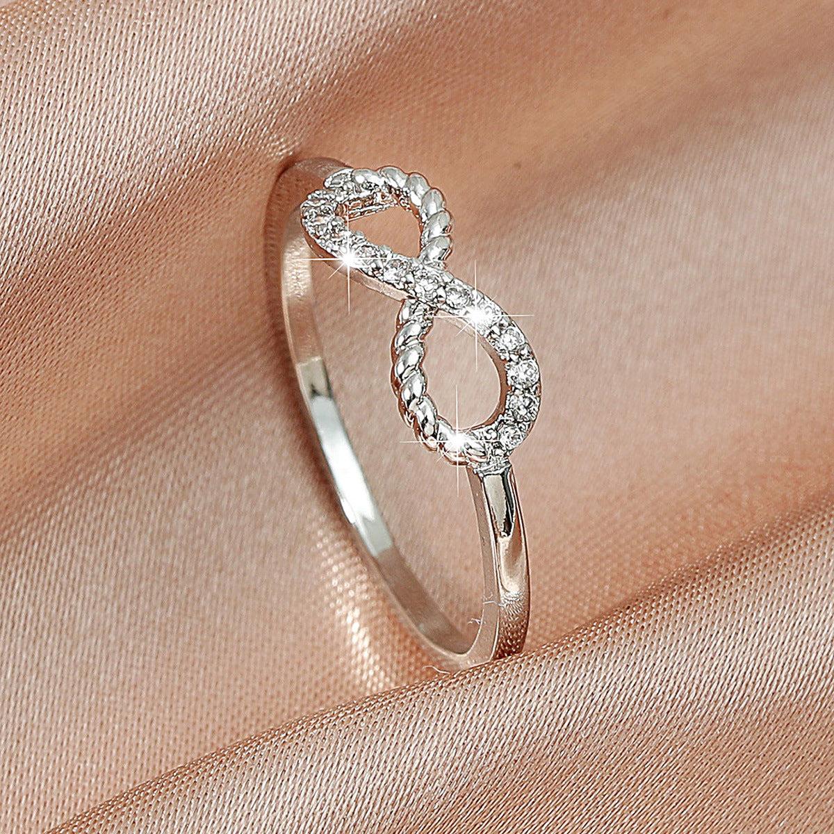 Wholesale Women' s hollow cross micro-paved zircon ring